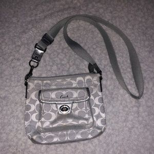 Silver Coach Crossbody bag